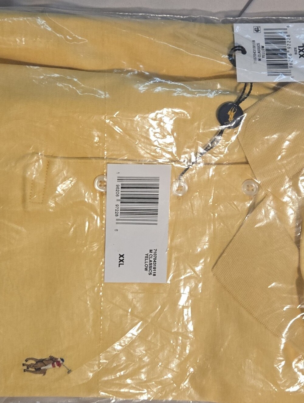 Polo by Ralph Lauren Yellow and Light Gray Men’s Polo